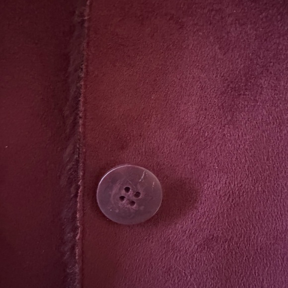 Coaco New York womens burgundy coat faux fur lined trim size S. - Picture 10 of 13